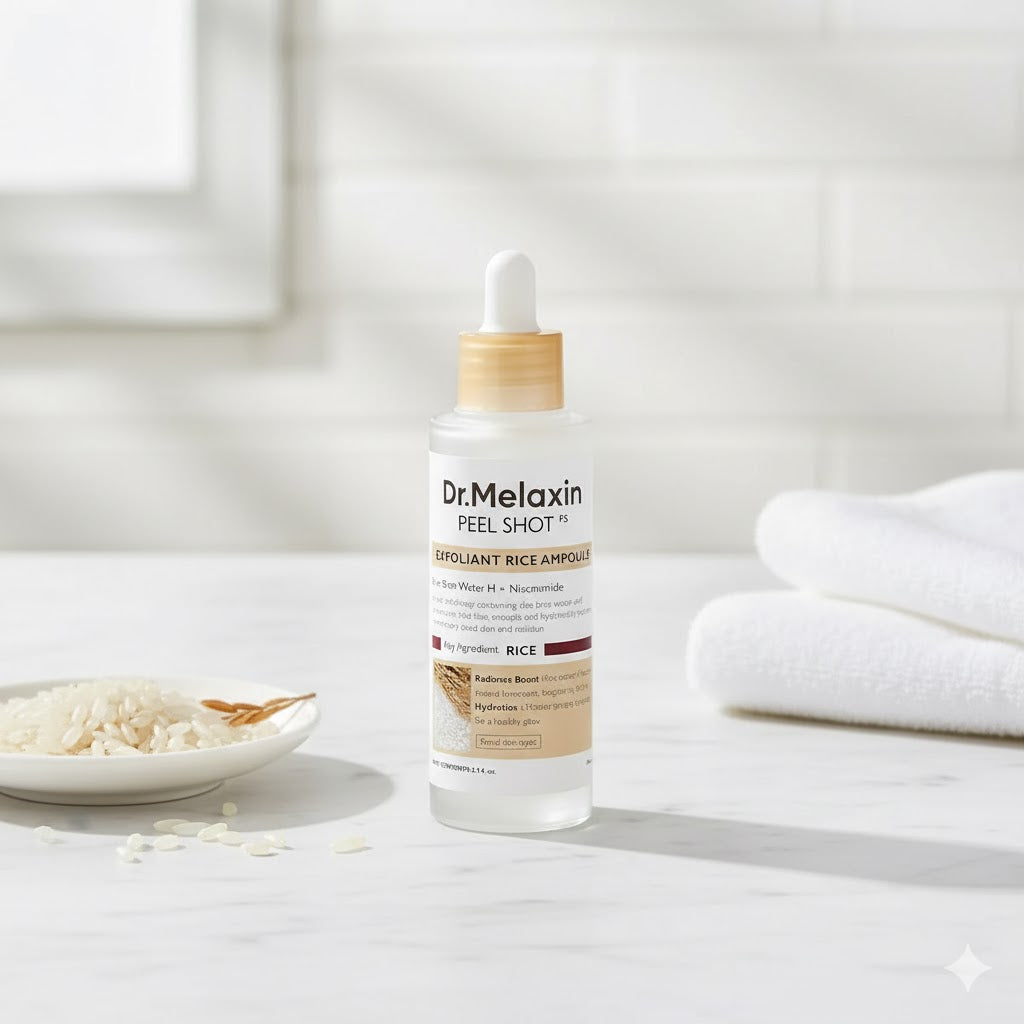 Dr. Melaxin Korean Black Rice Peeling Ampoule - Exfoliating Face Remove Dead Skin Cells Blackheads Facial Skincare