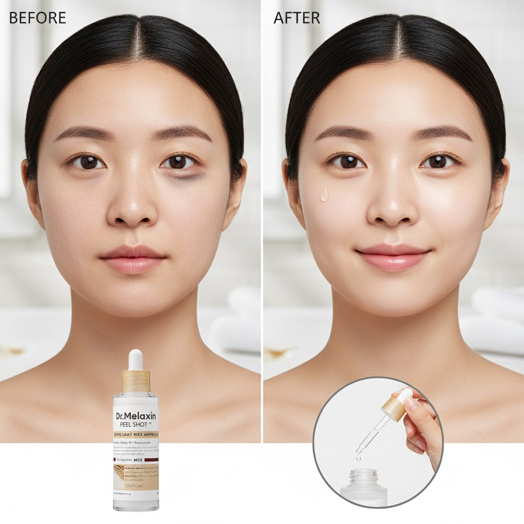 Dr. Melaxin Korean Black Rice Peeling Ampoule - Exfoliating Face Remove Dead Skin Cells Blackheads Facial Skincare