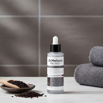 Dr. Melaxin Korean Black Rice Peeling Ampoule - Exfoliating Face Remove Dead Skin Cells Blackheads Facial Skincare